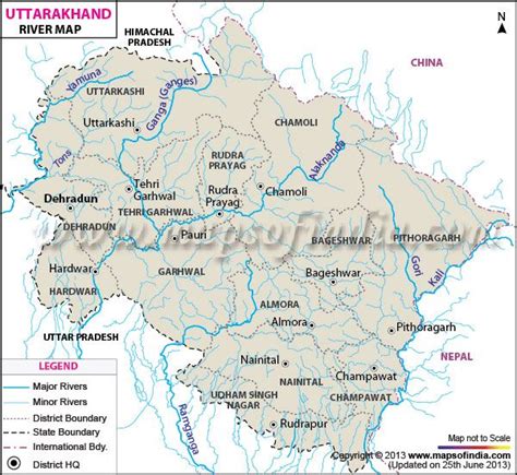 Uttarakhand River Map | Uttarakhand Rivers