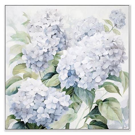 Tableau Contemporain Floral Hortensias Parme 2 60x60cm