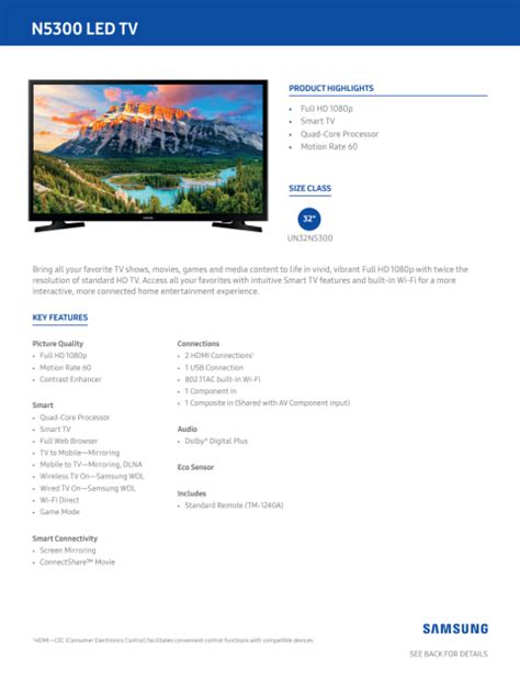 SAMSUNG 32" Class FHD (1080P) Smart LED TV (UN32N5300) - Walmart.com ...