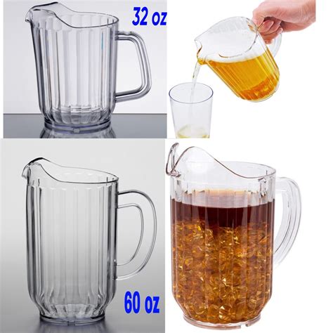 32 Oz Or 60 Oz Clear San Plastic Water Pitcher Bpa Free Ebay