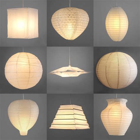 Pair Of Modern Paper Ceiling Pendant Light Lamp Shades Lanterns Lampshades White Lampe Lamper