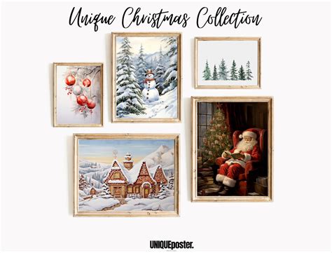 Christmas Gallery Wall Set Christmas Wall Art Set Modern Etsy