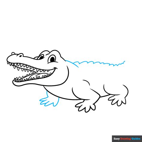 How to Draw a Cartoon Crocodile Drawing - Really Easy Drawing Tutorial