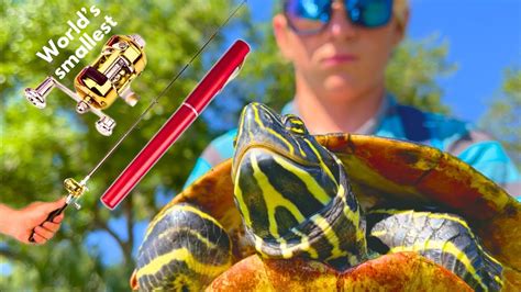 AMAZON S SMALLEST Fishing ROD Catches EXOTIC TURTLE YouTube