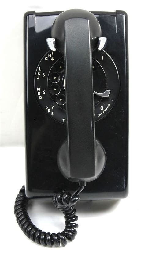 Western Electric Vintage Bell System Black Rotary Dial Wall Telephone A