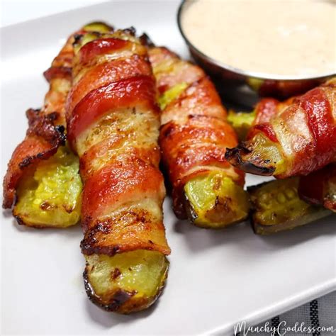 Easy Air Fryer Bacon Wrapped Pickles Video Munchy Goddess