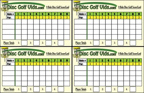 Free Printable Pub Golf Scorecard