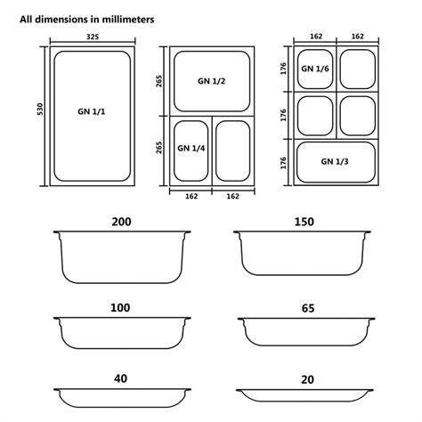 Gastronorm Containers Pcs Gn Mm Stainless Steel