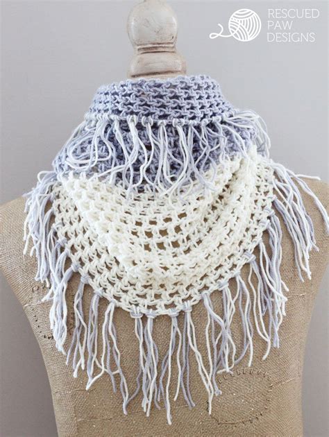 Gracelyn Crochet Scarf With Fringe Pattern Easy Crochet Crochet Cowl Pattern Scarf Crochet