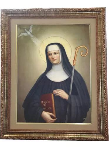 Quadro Da Santa Escol Stica Mod Tam X Cm Angelus