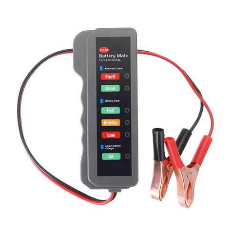 12v Car Battery Tester Digital Alternator Detector Mate Car Lighter Plug Diagnostic Tool With 6