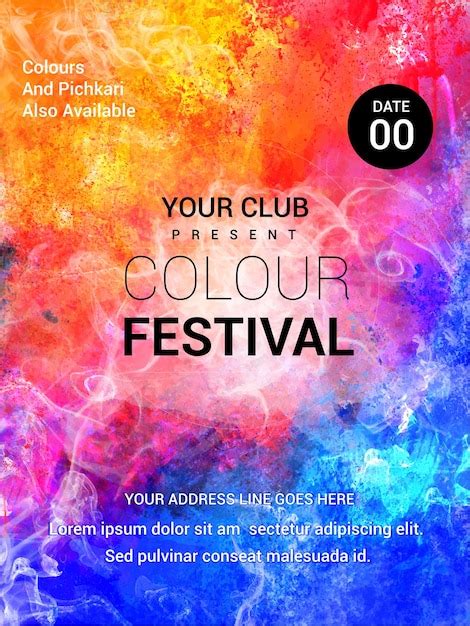 Abstract Colorful Happy Holi Background Card Design For Color Festival