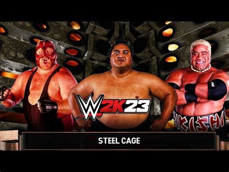 WWE 2K23 Vader VS Yokozuna VS Rikishi Steel Cage Match YouTube