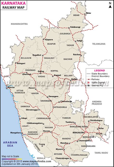 Karnataka District Map With Rivers