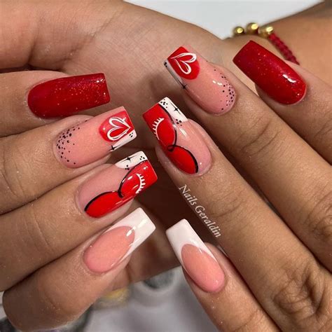 Geraldin Jaramillo On Instagram Red Acrylicnails Esculpidas