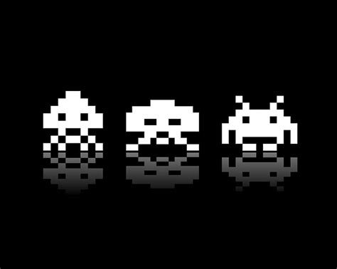 Hd Wallpaper Monochrome Pixel Art Space Invaders Video Games