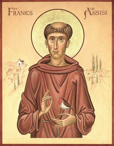 St Francis Of Assisi Original Icon Painted In Egg Tempera And Gilded On Watercolour Paper