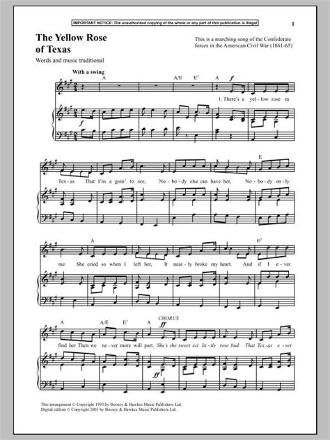 Yellow Rose Of Texas Sheet Music Free Google Search Sheet Music