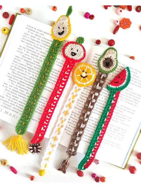 Crochet Bookmarks Pattern Easy Amigurum Fruit Book Mark Etsy In 2021 Crochet Bookmark