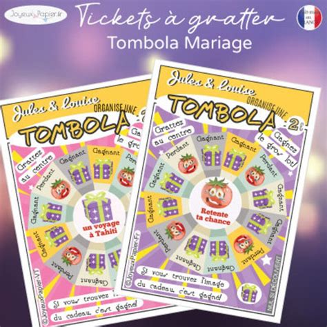 Tombola à Gratter Personnalisée Mariage Tickets Carte Jeu A Etsy France