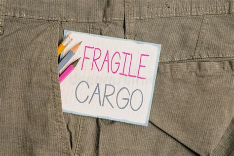 Handwriting Text Fragile Cargo Concept Meaning Breakable Handle With