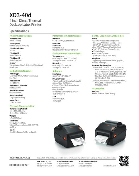 Bixolon Xd3 40dk 4 Direct Thermal Label Printer Usb 203 D