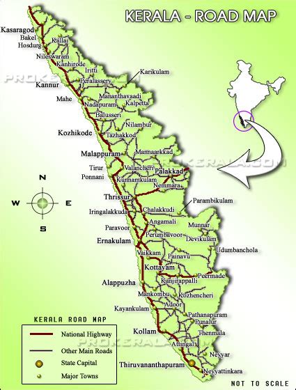 Kerala Road Map | Road Map of Kerala | Kerala Road - Highways | Kerala ...