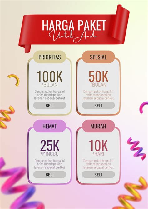 Gratis Desain Contoh Daftar Harga Canva