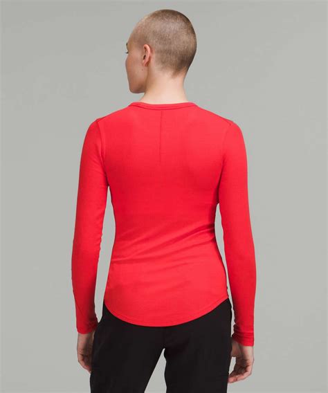 Lululemon Hold Tight Long Sleeve Shirt Love Red Lulu Fanatics