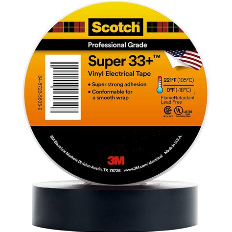 3m Scotch Super 33 Cinta Eléctrica 34 Pulgadas X 20 Pies Vinilo De