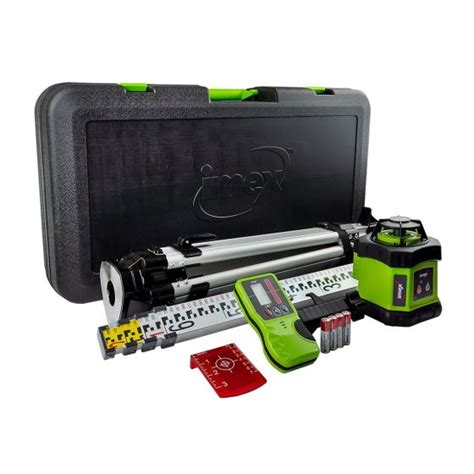 Imex E60 Rotating Laser Level Kit Inc Tripod Staff LR1 Detector