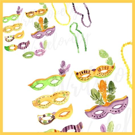 Watercolor Mardi Gras Mask Clipart – MasterBundles