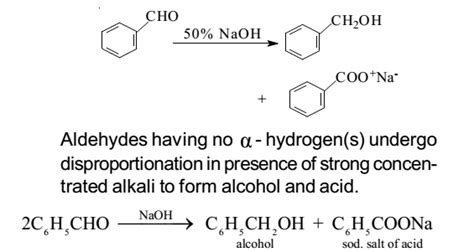 réaction de cannizzaro sur le benzaldéhyde