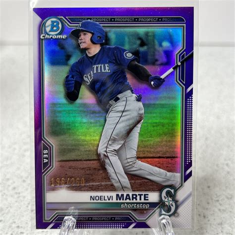 2021 Bowman Draft BDC 147 Noelvi Marte Chrome Purple Refractor