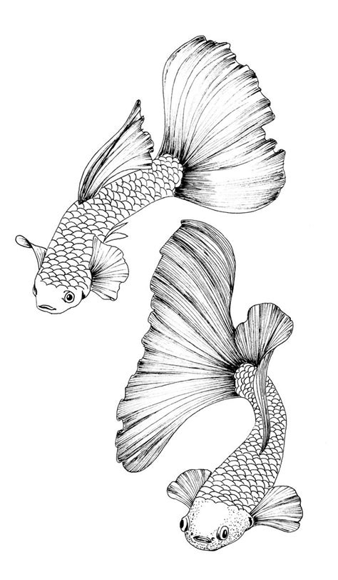 Fish black and white pattern. Tattoo ideas. | Fish drawings, Fish ...