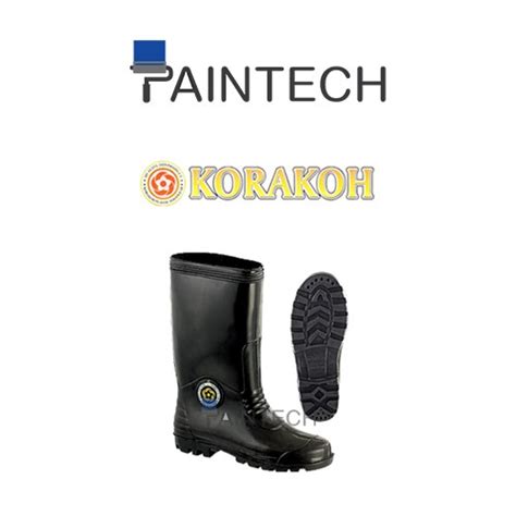 Korakoh Safety Rubber Boot Shoe Black Shopee Malaysia