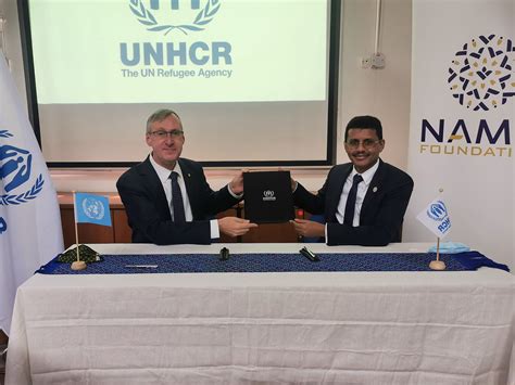 unhcr  commitment  education nama foundation today signed