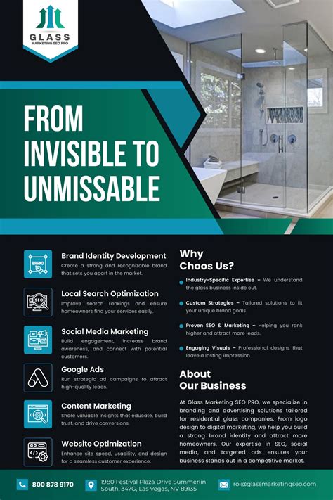 Residential Glass Company Branding Advertising SEO Marketing