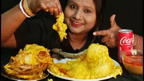 Asmr Eating Mutton Fat Curry And Mutton Head Curry Fish Fry With