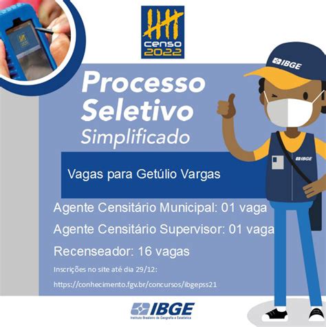 Ibge Est Processo Seletivo Simplificado Para Recenseador Agente