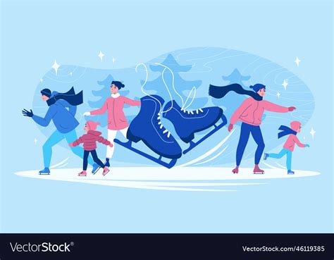 Ice skating concept Royalty Free Vector Image - VectorStock