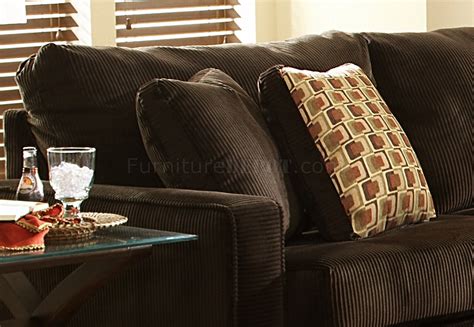 Viva Chocolate Fabric Modern Sectional Sofa w/Large Back Pillows