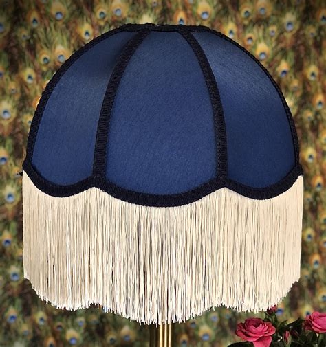 Navy Blue Dome Fabric Lampshade