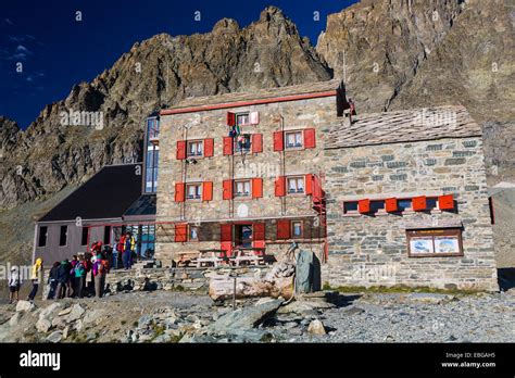 Rifugio Quintino Sella Mountain Hut Below Monte Viso Or Monviso