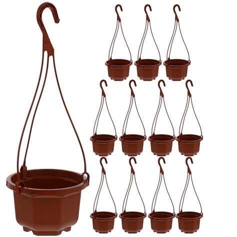 12 Sets of Hanging Pots Plastic Hanging Planters Flower Hanging Pots ...