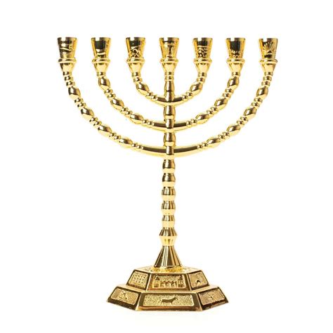 New Gold Hanukkah Gift Menorah Branch Chanukah Menora Tribes