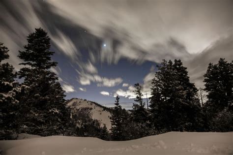 Free Stock Photo of Nighttime sky with stars and clouds over snowy ...