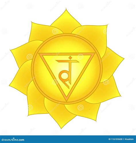 Manipura. Solar Plexus, Third Chakra Symbol Stock Vector - Illustration ...