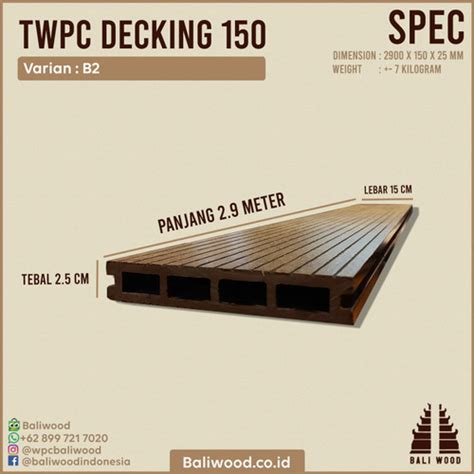 Jual Wpc Decking 150 Hpc Baliwood Not Papan Kayu Vinyl A1 Kab