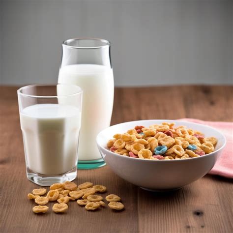 Premium Ai Image Milk And Cereal